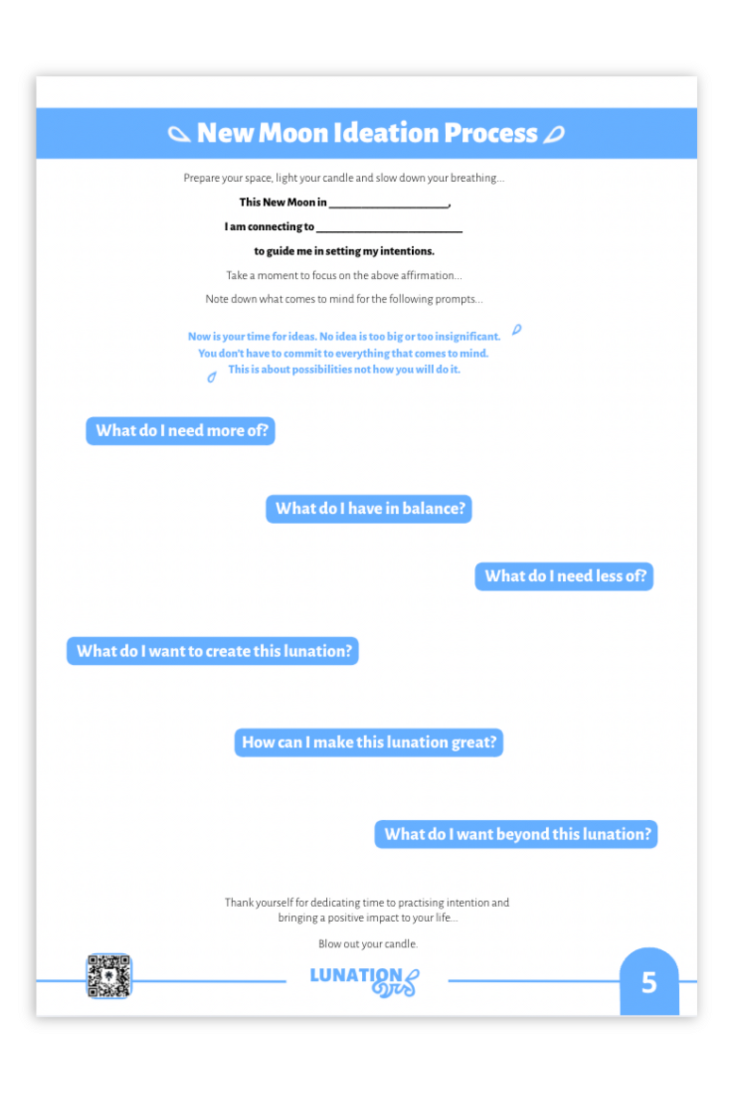 FREE New Moon Intention Setting Guide